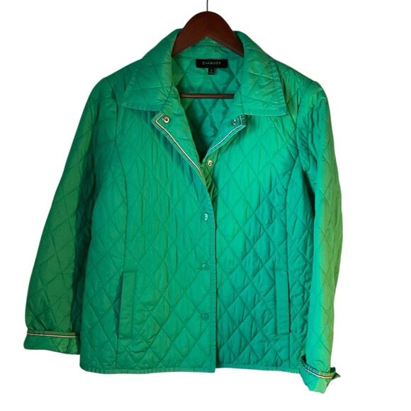 Talbots Kelly Green Quilted Barn Coat, S. Preppy Spring - Picture 5 of 14
